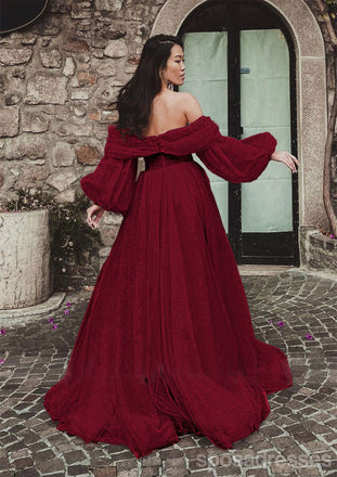 Gorgeous A-line High Slit Cheap Maxi Long Prom Dresses,13260