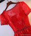 2017 Vestidos de baile de bienvenida de línea roja de encaje corto de manga corta, Vestidos de baile de corsé asequibles de espalda corta, Vestidos de bienvenida perfectas, CM249