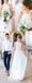 Cuello alto de Encaje Blanco Largo de la Vaina del Diseño Simple de la Boda Vestidos de Fiesta, WD0089