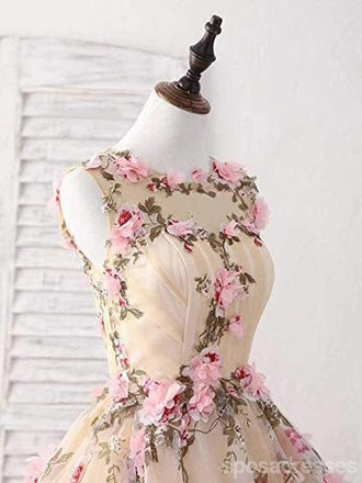 Open Back Lace Flower Cheap Homecoming Dresses Online, Cheap Short Prom Dresses, CM743