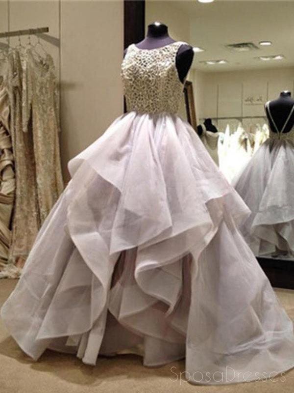 Largo Esponjoso vestidos de fiesta, Vestidos de Organza Vestido de Novia, sin Respaldo Vestidos de fiesta, Vestido de Bola, WD0125