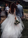 Mangas largas ven a través de alinean trajes de novia largos vestidos nupciales en línea, baratos, WD536