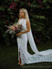 Vestidos de novia de encaje sexy con espalda abierta de sirena en línea, vestidos de novia baratos, WD537