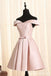 Off Shoulder Pink Cheap Short Homecoming Dresses Online, CM604