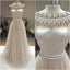 Vestidos de la fiesta de promoción de marfil largos, trajes de novia adornados con cuentas encantadores, vestidos de la fiesta de promoción del tul, WD0126
