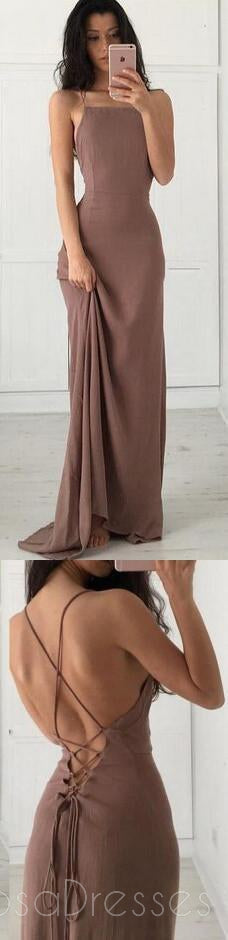 Simple, sensual y personalizado vestido de noche de banda marrón barato, pd0154.