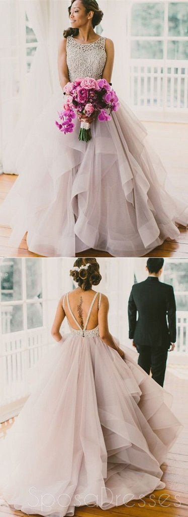 Largo Esponjoso vestidos de fiesta, Vestidos de Organza Vestido de Novia, sin Respaldo Vestidos de fiesta, Vestido de Bola, WD0125