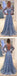 Azul de Encaje vestidos de fiesta, Vestidos de manga Larga vestidos de fiesta,Vestidos de Una línea de vestidos de fiesta,Vestidos PD0182