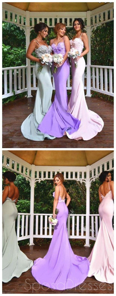 Vestidos de dama de honor con correas espaguetis, vestidos de baile de sirena, vestidos de baile populares, vestidos de baile sexy, vestidos de dama de honor personalizados, vestidos de bridesmiad de descuento, PD0036