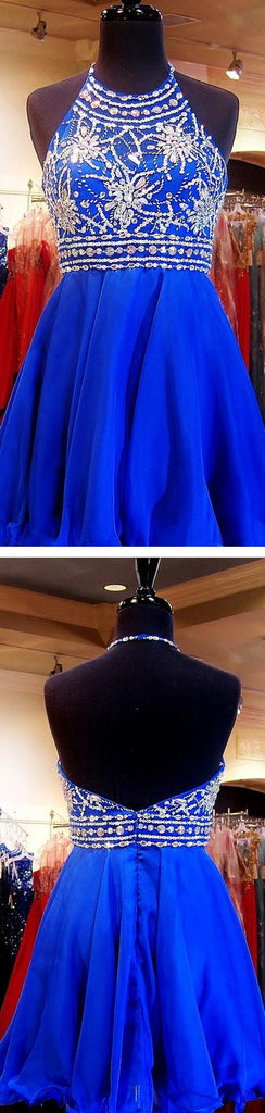 Vestidos de fiesta azul real con cuentas, vestidos de fiesta cortos, 2016 vestidos de fiesta lindos, dulces 16 vestidos, vestidos de cóctel, vestido de graduación, PD0004