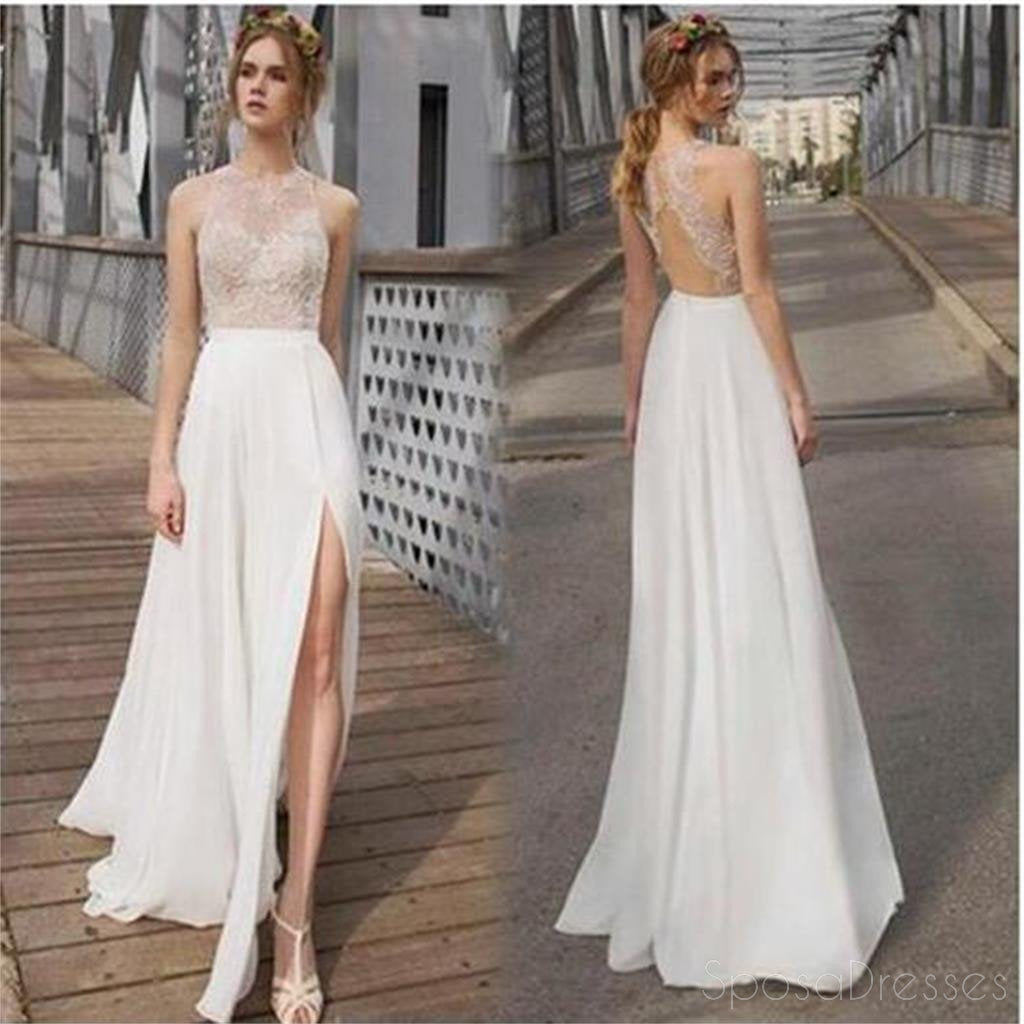 Largo de la Vaina de la Espalda Abierta Vestido de fiesta, Sexy Lado de Hendidura Vestido de fiesta, Hoteles Populares de Vestidos de Novia, WD0123