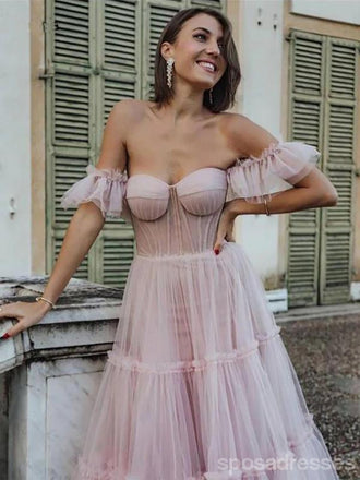 Simple Pink A-line Straps Cheap Long Prom Dresses Online,Dance Dresses,12577