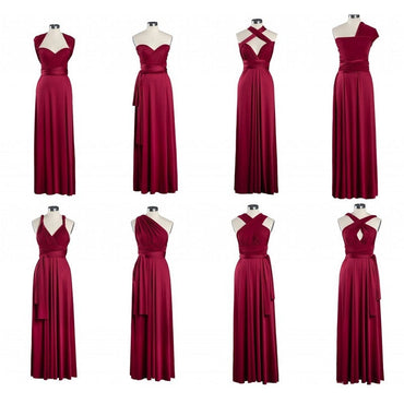 Multiway A-line Burgundy Cheap Long Bridesmaid Dresses Online,WG1228