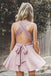 Simple V cuello vestidos de regreso cortos rosados polvorientos bajo 100, CM382