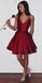Simple de Satén Corto Barato Rojo Vestidos de Regreso a casa por Debajo de 100, CM380