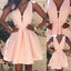 V rosa Cute simple vestidos cortos de bienvenida baratos bajo 100, CM390