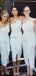 Vestidos de dama de honor largos baratos con abertura lateral en blanco únicos en línea, WG569