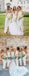 Vestidos de dama de honor largos baratos con abertura lateral en blanco únicos en línea, WG569