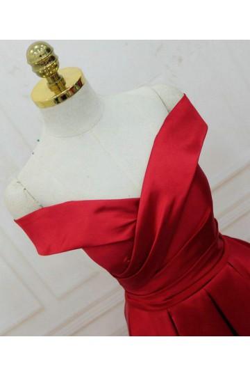 Rojo simple De Hombro Una línea Vestidos de la Fiesta de promoción de la Tarde Baratos Largos, 17537