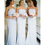 Vestidos de dama de honor largos baratos sin tirantes grises simples en línea, WG205