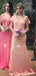 Vestidos de dama de honor baratos y sexy de sirena larga mal combinados en línea, WG572