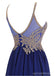 Halter Gold Lace Beaded Chiffon Short Vestidos de fiesta baratos en línea, CM730