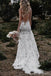 Sexy Backless V neck Handmade Flower Mermaid Wedding Dresses,WD732
