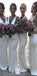 Cuello V Blanco Sexy Barato en el Largo Vestidos de Dama de honor en Línea, WG577
