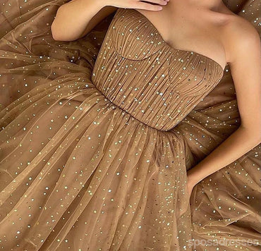 Gorgeous Brown A-line Sweetheart Maxi Long Prom Dresses,Evening Dresses,13165