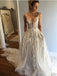 Vestidos de novia baratos en línea de encaje con cuello en V en línea, vestidos de novia baratos, WD539