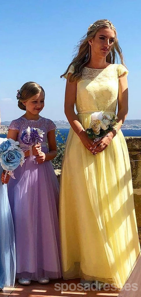 A-line Lace Cap Sleeves Bridesmaid Dresses Online, Cheap Bridesmaid Dresses WG809