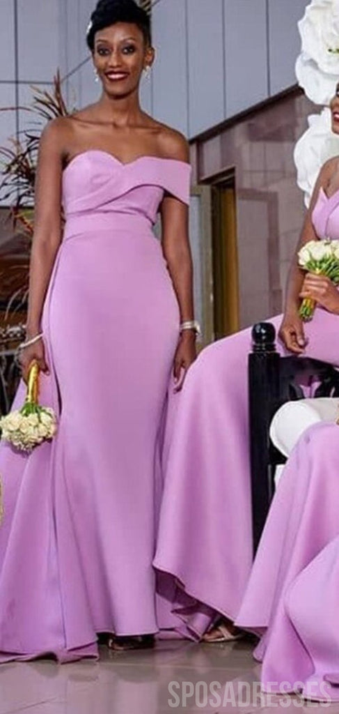 Mermaid Sweetheart Sleeveless Cheap Pink Long Bridesmaid Dresses Online, WG863