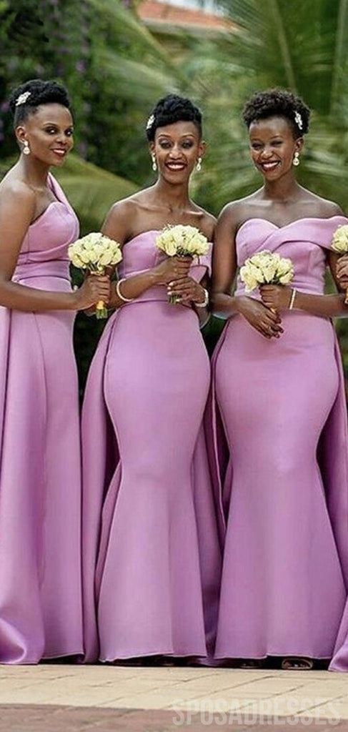 Mermaid Sweetheart Sleeveless Cheap Pink Long Bridesmaid Dresses Online, WG863