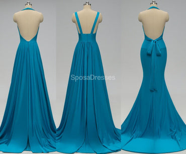 V-neck Side Slit Unique Long Cheap Bridesmaid Dresses Online, WG578