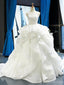 Scoop ball vestido encaje encaje corpiño volantes baratos vestidos de novia en línea, vestidos de novia baratos, WD622