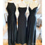 Sirena no acompañada vestido negro barato de dama de honor en línea, wg679
