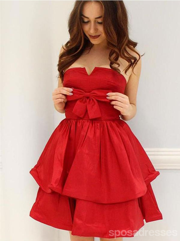 Vestidos de regreso a casa cortos elegantes simples rojos elegantes en línea, CM592