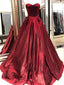 Sweetheart Dark Red A-line Cheap Long Evening Prom Dresses, Evening Party Prom Dresses, 18621