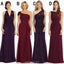 Barato no Coincidentes de Gasa Largo vestido de Dama de honor, Asequible Único Personalizado Largos Vestidos de Dama de honor, Asequible de Dama de honor Vestidos de fiesta, BD112