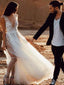 V cuello alinea cordón trajes de novia largos baratos vestidos nupciales en línea, baratos, WD521