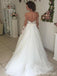 De hombro cordón de mangas largo alinean trajes de novia en línea, WD409