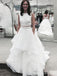 Dos piezas de organza A-line vestidos de novia en línea, vestidos de novia simples y baratos, WD452