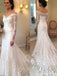 Vestidos de novia baratos de sirena de encaje de manga larga en línea, WD403