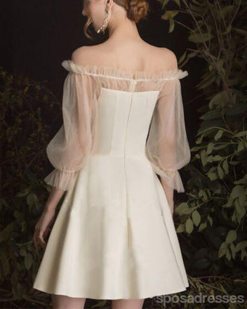 Light Champagne Off Shoulder Short Homecoming Dresses Online, Cheap Short Prom Dresses, CM850