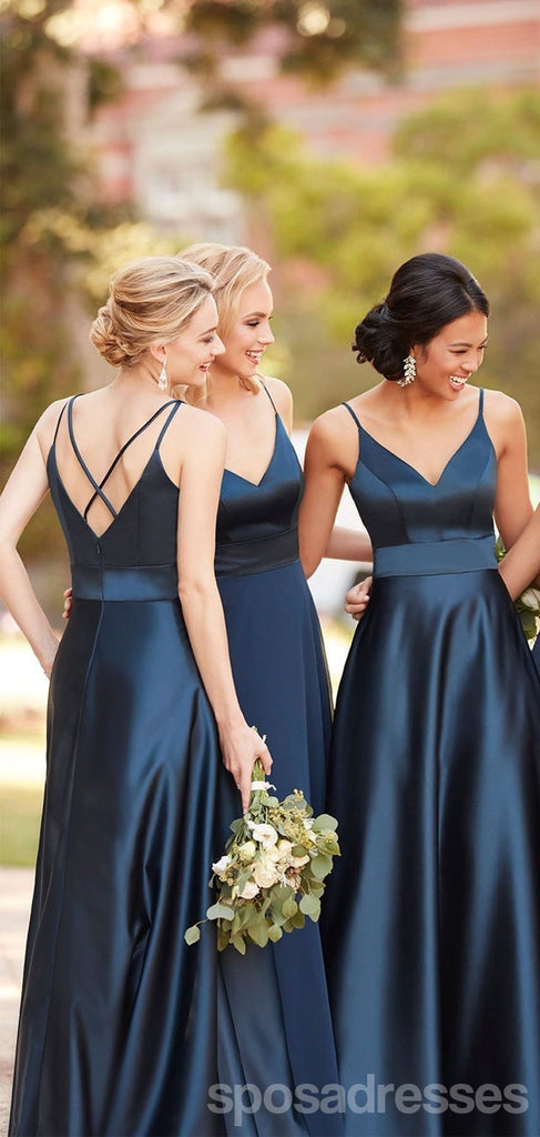 Robes de demoiselle d'honneur longues sirène rose pas cher simple en ligne, WG548