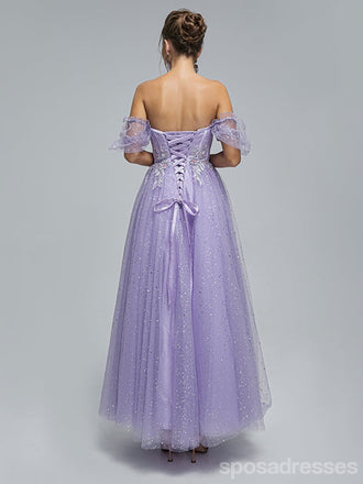 Sparkly A-line Short Sleeves Cheap Long Prom Dresses Online,13052