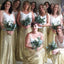 Faldas de lentejuelas con tirantes finos Vestidos casuales largos de dama de honor en línea, WG337