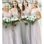 Vestidos de dama de honor largos de gasa simple en línea, vestidos de dama de honor baratos, WG692