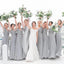En mousseline de soie Gris Manches Longue pas Cher Robes de Demoiselle d'honneur en Ligne, WG668