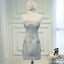 Una sirena gris de hombro apretó los vestidos de bienvenida cortos en línea, CM691